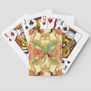 Jeu De Cartes Vintage Orange Turquoise Floral Motif
