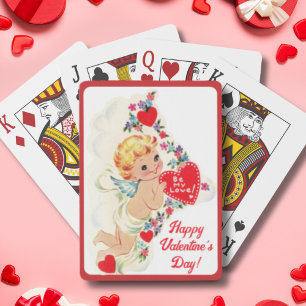 Jeu De Cartes Vintage Retro Cupid Angel Custom Valentine's Day