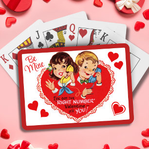 Jeu De Cartes Vintage Retro Garçon Fille Saint Valentin