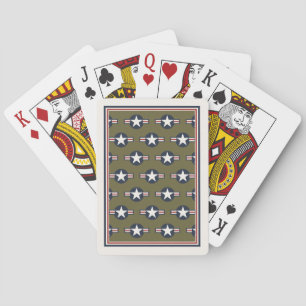 Jeu De Cartes Vintage rouge blanc bleu USAAF Insignia Star Bars