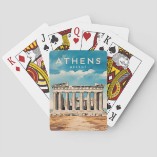 Jeu De Cartes Vintage voyage Athènes Grèce Parthenon Rétro