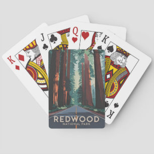 Jeu De Cartes Vintage voyage Redwood National Park Rétro Pittore