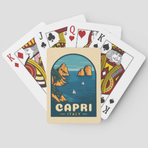 Jeu De Cartes Vintage voyage rétro Capri Italie Côte Pittoresque