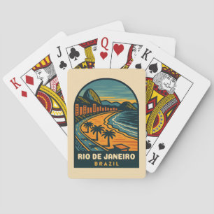 Jeu De Cartes Vintage voyage rétro Rio de Janeiro Plage Brésil