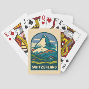 Jeu De Cartes Vintage voyage rétro Suisse Matterhorn