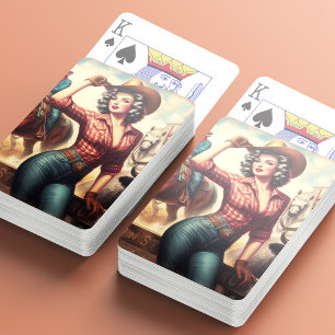 Jeu De Cartes Vintage Western Cowgirl