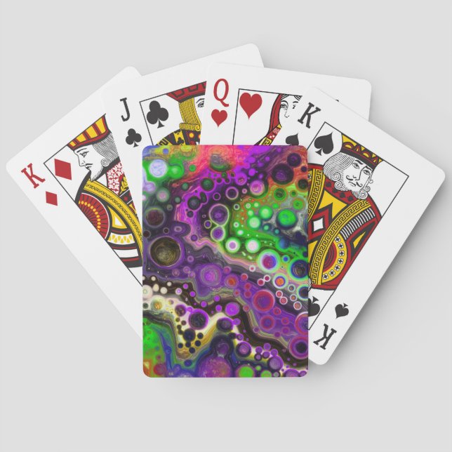 Jeu De Cartes Violet, citron vert et marbre noir (dos)