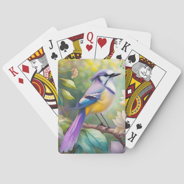 Jeu De Cartes Violet Tufted Jay Imaginaire Bird (dos)