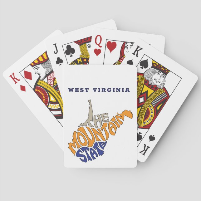 Jeu De Cartes Virginie-Occidentale Surnom Word Art (dos)