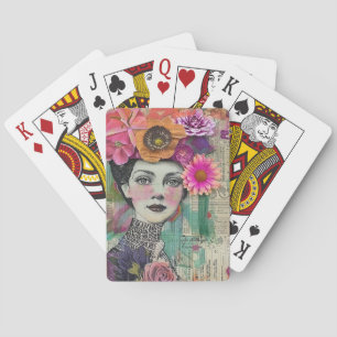 Jeu De Cartes Visage de collage de scrapbook vintage (5)