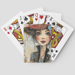 Jeu De Cartes Visage de collage de scrapbook vintage (8)