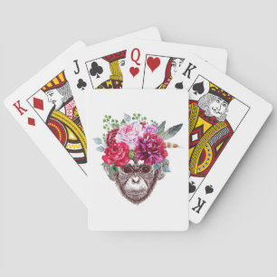 Jeu De Cartes Visage de singe de fleur