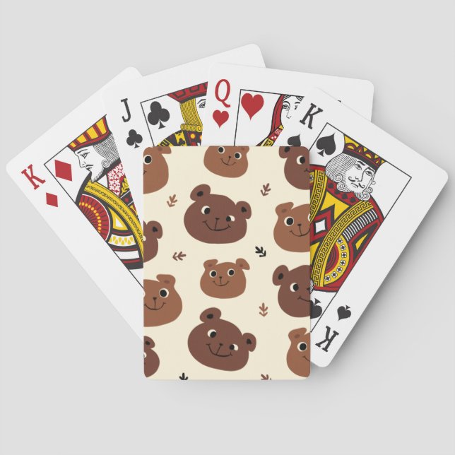 Jeu De Cartes Visage drôle d'ours (dos)