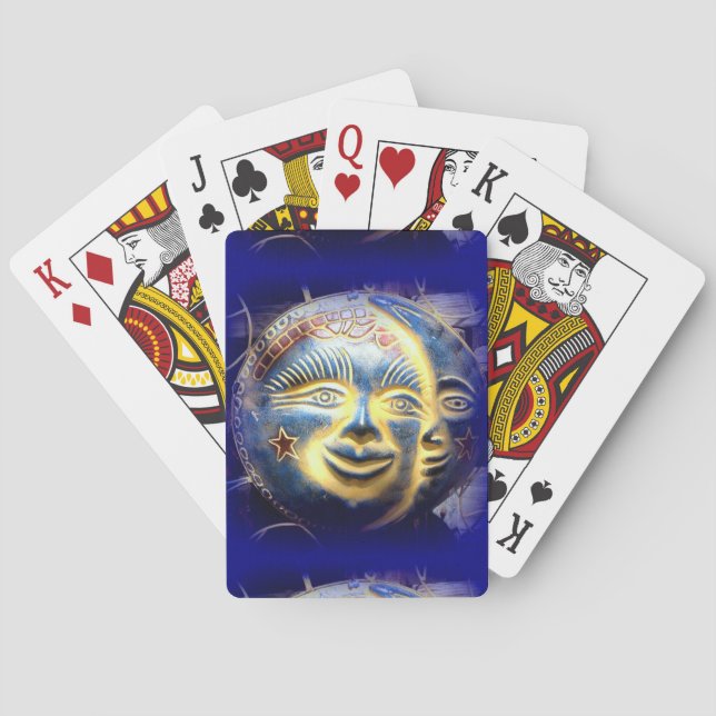 Jeu De Cartes visage soleil / visage lune jouer aux cartes (dos)