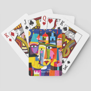 Jeu De Cartes Visages Formes Abstraits Mignons Fantastiques