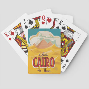 Jeu De Cartes Visitez Le Caire Égypte affiche de voyage vintage