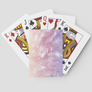 Jeu De Cartes Vitre glacé rose violet abstrait monogrammed