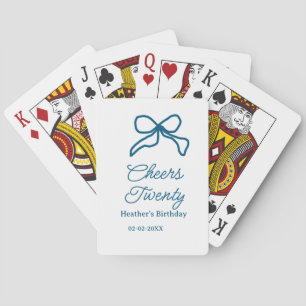 Jeu De Cartes Vive vingt nœud papillon bleu nom date boho rétro