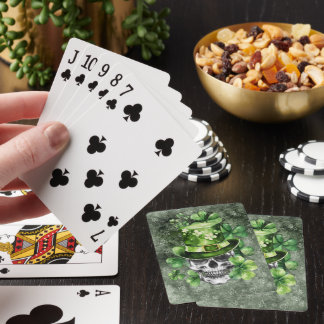 Jeu De Cartes Vivid Skull with Green Hat Illustration