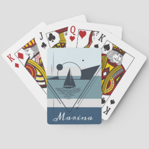 Jeu De Cartes Voilier géométrique Art moderne personnalisé