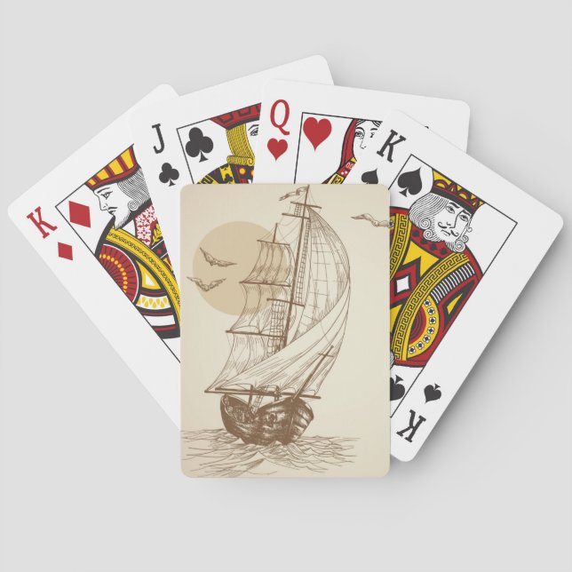 Jeu De Cartes voilier vintage (dos)