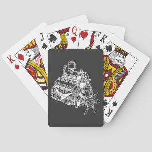 Jeu De Cartes voiture automobile v 12 moteur illustration art