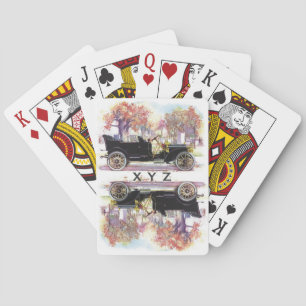Jeu De Cartes Voiture Vintage personnage monogramme jouer cartes