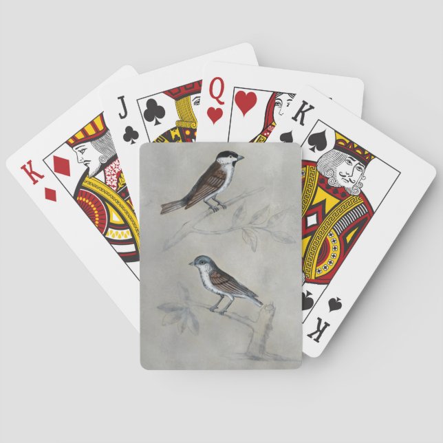 Jeu De Cartes Volière argentée | Un couple d'oiseaux (dos)