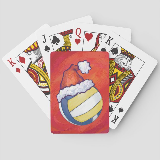 Jeu De Cartes Volley-ball avec Casquette de Noël (dos)