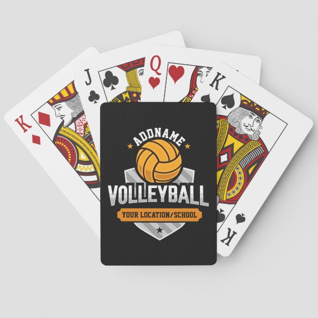 Jeu De Cartes Volleyball AJOUTER TEXTE École Varsity Team Joueur (dos)