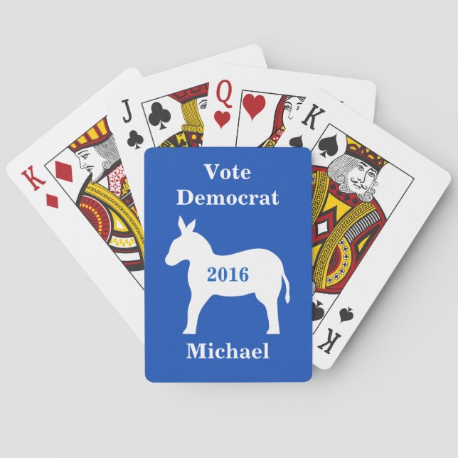 Jeu De Cartes Vote Democrat 2016 Nom Poker personnalisé (dos)
