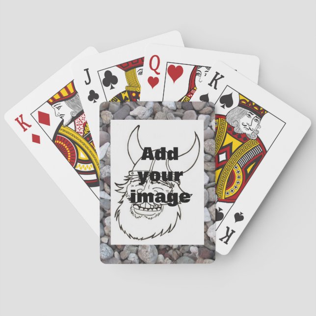 Jeu De Cartes Votre image avec bordure rocheuse (dos)