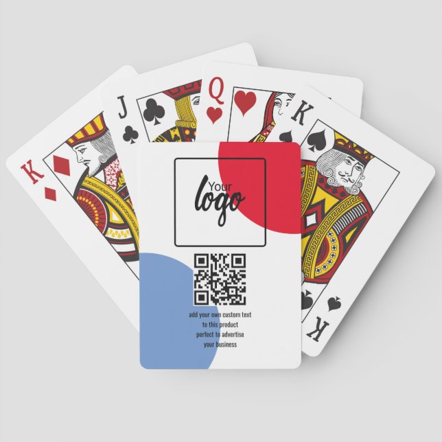 Jeu De Cartes Votre logo d'entreprise Code QR et texte (dos)
