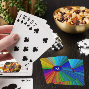 Jeu De Cartes Votre premier Motif Monogramme arc-en-ciel