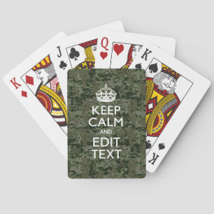 Jeu De Cartes Votre texte Camouflage numérique Vert olive Conser