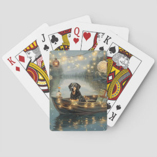 Jeu De Cartes Voyage de fête de Noël du Bluetick Coonhound