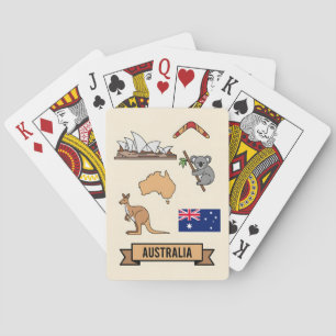 Jeu De Cartes Voyage Rétro Australie Symboles Nationaux Iconique