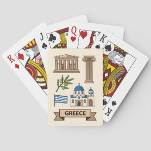 Jeu De Cartes Voyage Rétro Grèce Symboles Nationaux Iconiques
