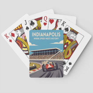 Jeu De Cartes Voyage Rétro Indianapolis Indiana Course Automobil