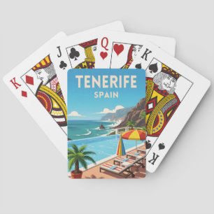 Jeu De Cartes Voyage Rétro Vintage Tenerife Espagne Côte Maritim