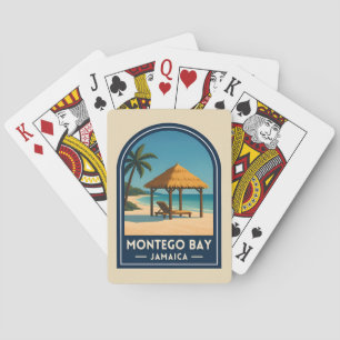 Jeu De Cartes Voyage Vintage Montego Bay Jamaïque Plage Rétro