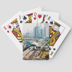 Jeu De Cartes Vue de la ligne de métro de la ville et des gratte
