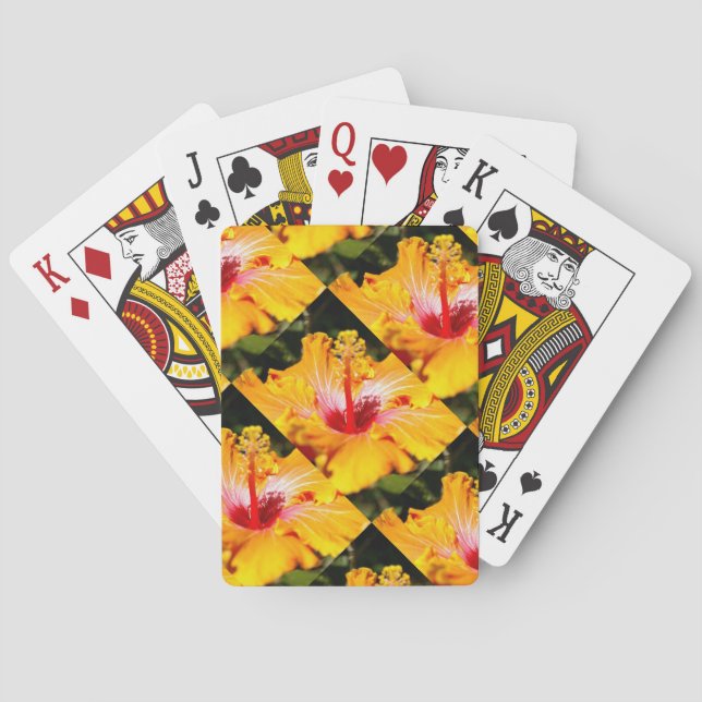 Jeu De Cartes Vue latérale de l'Hibiscus orange (dos)