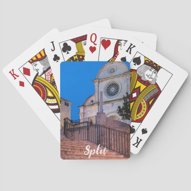 Jeu De Cartes Vue nocturne des escaliers et de l'église à Split, (dos)