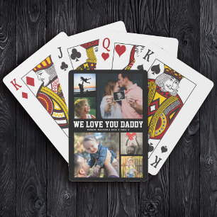 Jeu De Cartes WE LOVE YOU DADDY Family Photo Collage Cool Trendy