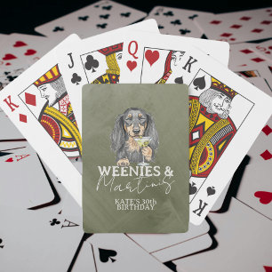 Jeu De Cartes Weenies tirés à la main et Martinis Dachshund