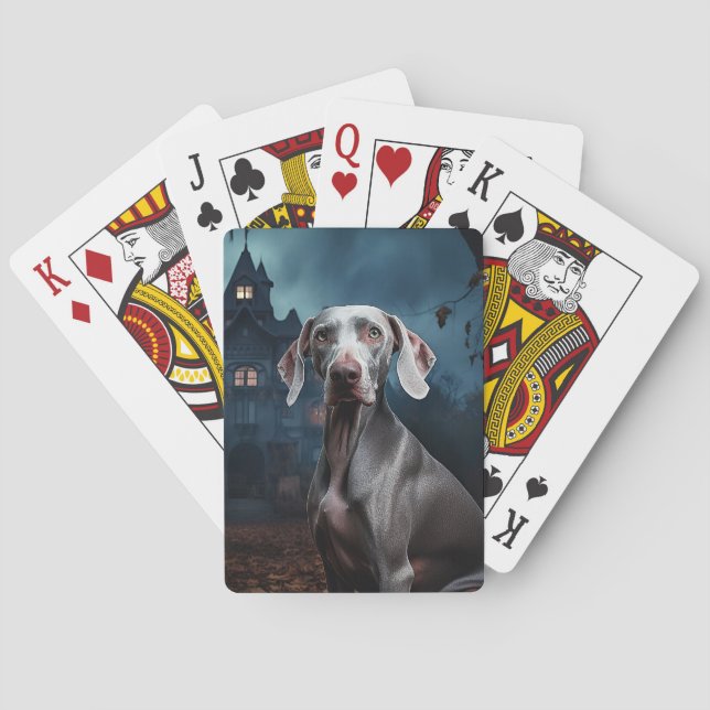 Jeu De Cartes Weimaraner Halloween effroi (dos)