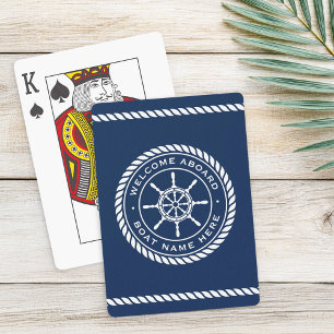 Jeu De Cartes Welcome aboard boat name rope nautical ship wheel