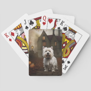 Jeu De Cartes West Highland White Terrier Halloween effrayant