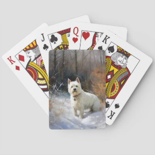 Jeu De Cartes West Highland White Terrier Laissons neiger Noël